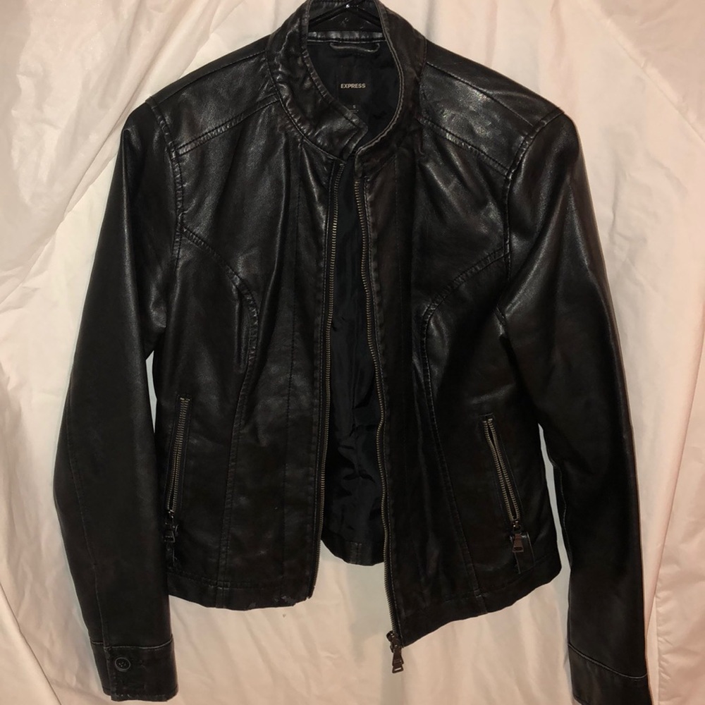 Black pleather Express jacket | Size: S